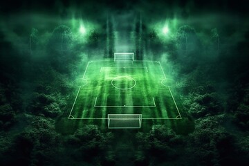 Full night football arena in lights Generative AI