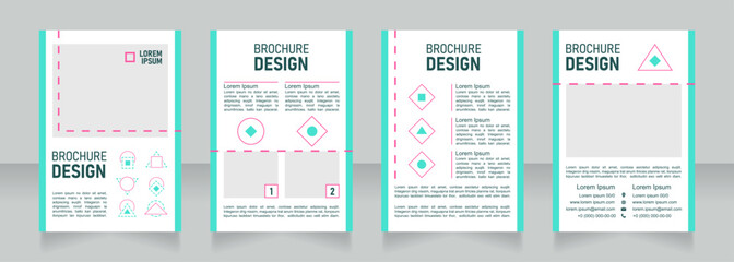 Beauty blank brochure design. Template set with copy space for text. Premade corporate reports collection. Editable 4 paper pages. Bahnschrift SemiLight, Bold SemiCondensed, Arial Regular fonts used