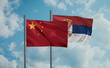 Serbia and China flag