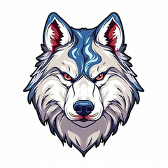 Wall Mural - Logo of a wolf, white background