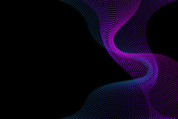 Wall Mural - abstract background from dots and lines intertwining, fractal texture with gradient, cyber futuristi
