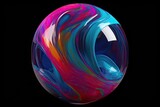 Fototapeta Perspektywa 3d - Swoosh of colors - Liquid colors swoosh in a transparent orb