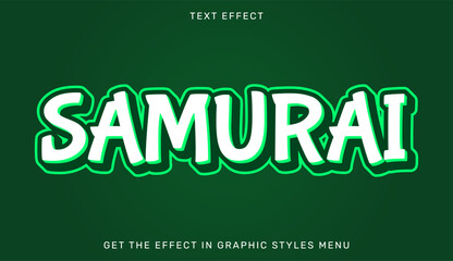 Wall Mural - Samurai editable text effect with 3d style. Text emblem for advertising, branding, business logo