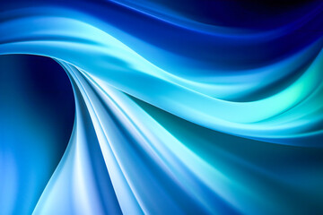 Poster - abstract blue and white wavy background