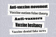 Anti-vaxxers - anti vaccine movement conspiracy theory vector.