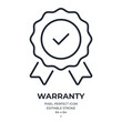 Warranty editable stroke outline icon isolated on white background flat vector illustration. Pixel perfect. 64 x 64.