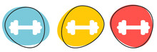 Button Banner Für Website Oder Business: Hantel, Gewicht Oder Training
