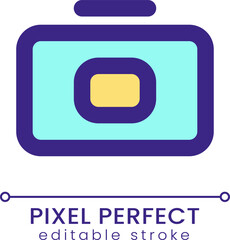 Canvas Print - Camera pixel perfect RGB color ui icon. Making photo. Technology. Messenger. Simple filled line element. GUI, UX design for mobile app. Vector isolated pictogram. Editable stroke. Poppins font used