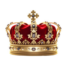 Gold Crown Isolated On White