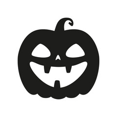 Canvas Print - Funny Halloween pumpkin silhouette. Illustration on transparent background
