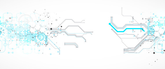 Abstract background on technological and scientific topics. CPU concept.