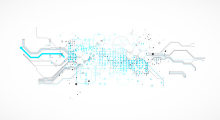 Poster - Abstract background on technological and scientific topics. CPU concept.