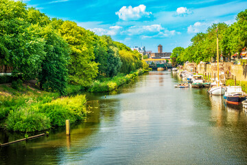 Canvas Print - Von der Wilhelminabrug auf der Dommel Richtung Norden in Hertogenbosch