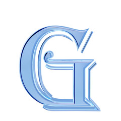 Ice blue symbol. letter g