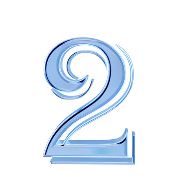 Ice blue symbol. number 2
