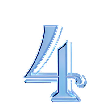 Ice blue symbol. number 4