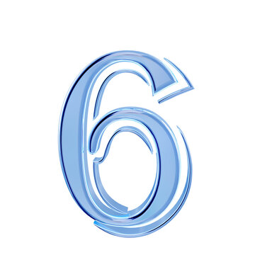 Ice blue symbol. number 6