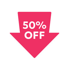 Wall Mural - special offer 50 percent, sale label icon, 50 percent off discount