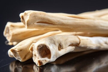 Poster - close-up of juicy rawhide chew, ready to be chewed, created with generative ai