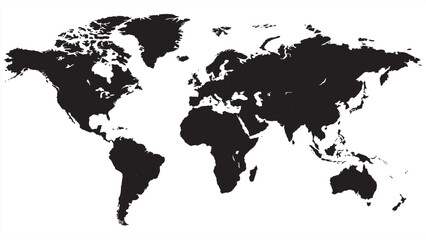 map of world on transparent background, vector 10 eps.