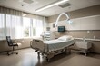 a hospital room with advanced equipment, including a state-of-the-art ventilator and iv drip, created with generative ai