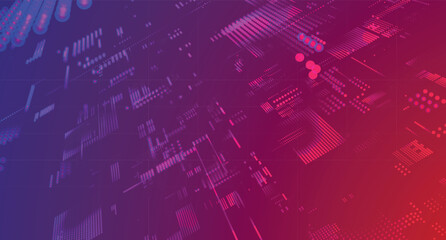Poster - Abstract digital background. Data flow information. Concept of digital communication. Big data visualization. Vector illustration. 3d rendering.
