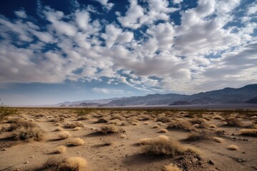 Wall Mural - clouds rolling across the endless skies above a desert, created with generative ai