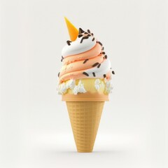 Wall Mural - cone ice cream isolated on white background