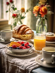 Wall Mural - breakfast on the table