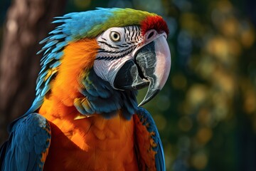 Poster - macaw parrot close-up. macaw. Generated by AI.