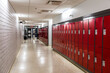 © Designpics - hallway and lockers in a recently renovated and upgraded rural high school; Namao, Alberta, Canada