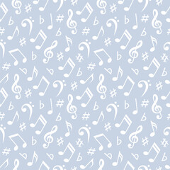 Wall Mural - Seamless pattern with musical notes
