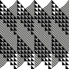 Leinwandbilder - Modern abstract geometric contemporary vector seamless diagonal pattern with simple elements and shapes. Graphic black and white minimalist background.