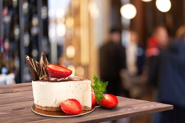 Poster - Homemade tasty sweet cake on plate