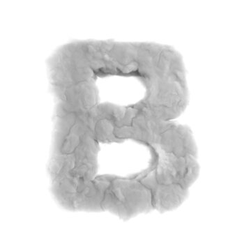 Letter B in the shape of a cloud form