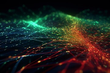 Poster - Network connection fiber optic , Abstract futuristic network lines background.
