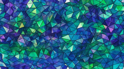 Wall Mural - Seamless pattern background with intricate geometric shapes in vibrant jewel tones