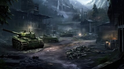 Wall Mural - Military Game Environment Art