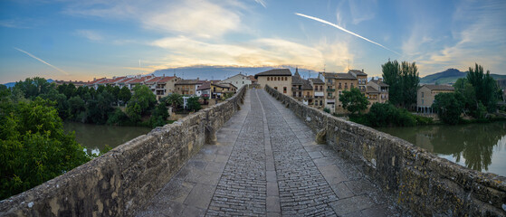 Wall Mural - View of the Entrance to Puente la Reina, Spain