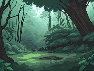 Poster - Mysterious Forest, Generative AI Illustration