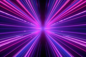 3d render, abstract simple neon background, ultra violet rays, blue and pink glowing lines, cyber network data, speed of light, space, and time strings. AI Generative