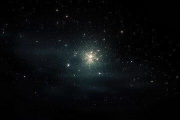 Wall Mural - bright star in the night sky, surrounded by countless other stars, created with generative ai