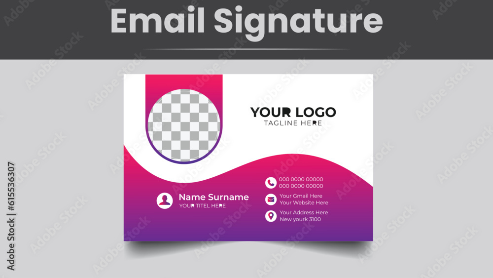 sample email signature template design Stock Vector | Adobe Stock