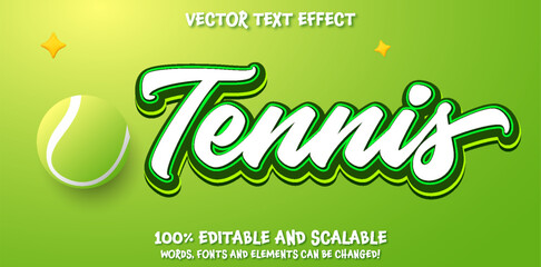 Wall Mural - Tennis editable text effect in modern trend style