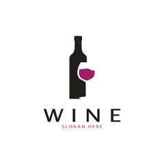 Wine logo design template.vector illustration of icon-vector