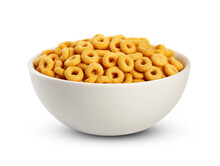 Bowl Of Cheerios Cereal Corn Rings Isolated Transparent Or White Background, Png