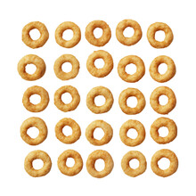 Cheerios Cereal Corn Rings Isolated On Transparent Or White Background, Png