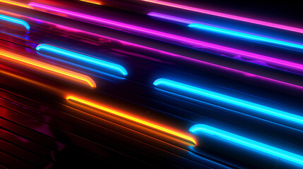 Wall Mural - abstract neon lights into digital technology. futuristic technology abstract background with lines f