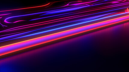 Wall Mural - abstract neon lights into digital technology. futuristic technology abstract background with lines f