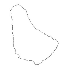 highly detailed barbados map with borders isolated on background